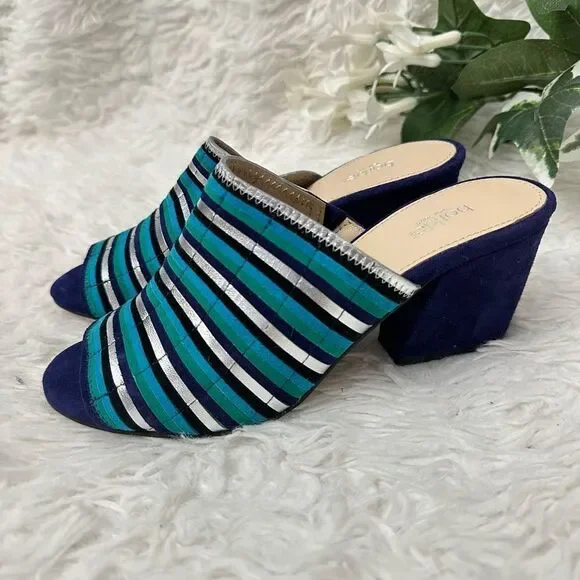 BOTKIER Womens Posie Suede Metallic Slip On Heeled Mules‎ in Ultramarine size 6 - Picture 5 of 10